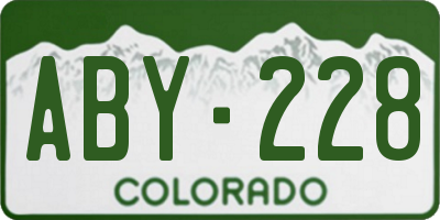 CO license plate ABY228