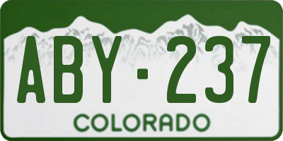 CO license plate ABY237