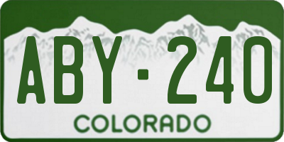 CO license plate ABY240