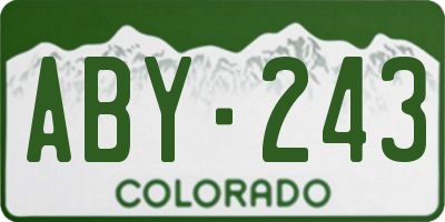 CO license plate ABY243