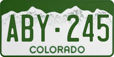 CO license plate ABY245