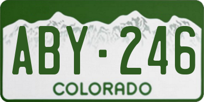CO license plate ABY246