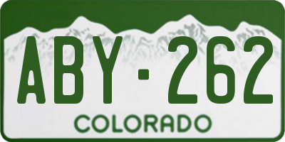 CO license plate ABY262