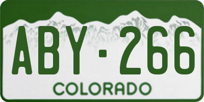 CO license plate ABY266