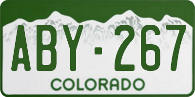 CO license plate ABY267