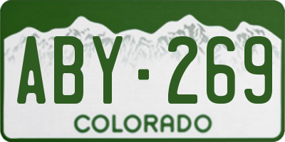 CO license plate ABY269