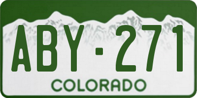 CO license plate ABY271