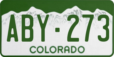CO license plate ABY273
