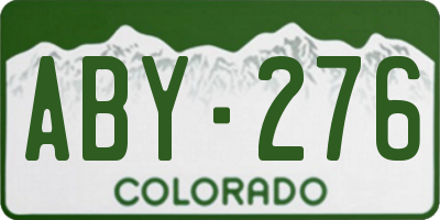 CO license plate ABY276