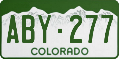 CO license plate ABY277