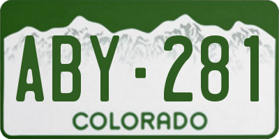 CO license plate ABY281