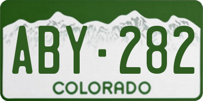 CO license plate ABY282