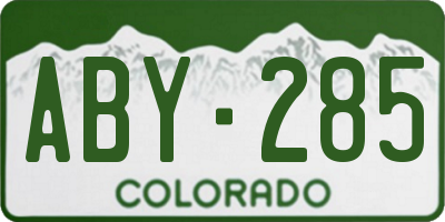 CO license plate ABY285