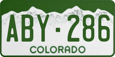 CO license plate ABY286