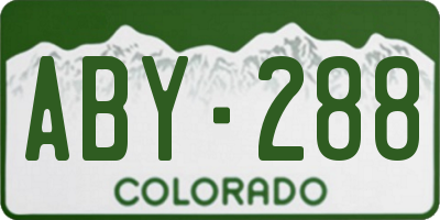 CO license plate ABY288
