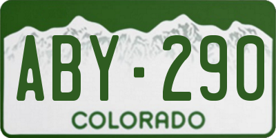 CO license plate ABY290