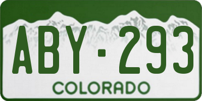 CO license plate ABY293