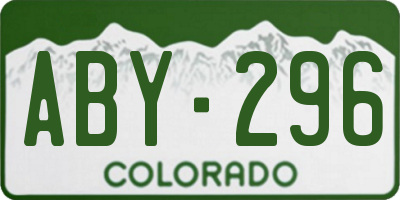 CO license plate ABY296