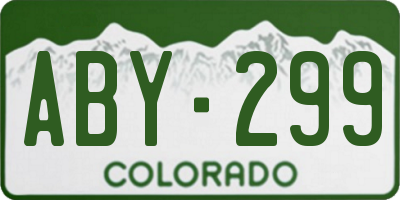 CO license plate ABY299