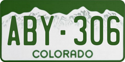 CO license plate ABY306