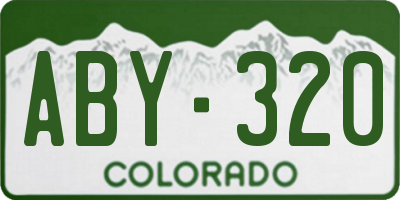CO license plate ABY320