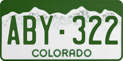 CO license plate ABY322