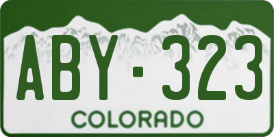 CO license plate ABY323