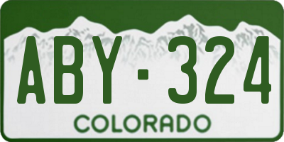 CO license plate ABY324