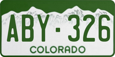 CO license plate ABY326