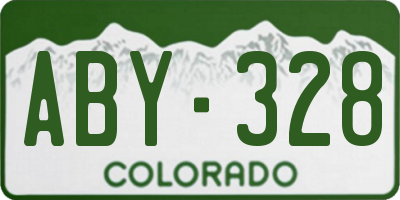 CO license plate ABY328