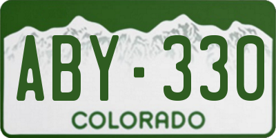 CO license plate ABY330