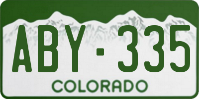 CO license plate ABY335