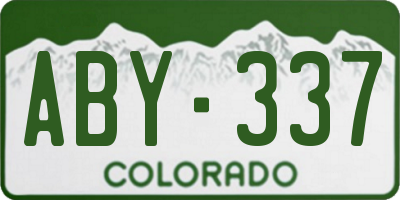 CO license plate ABY337