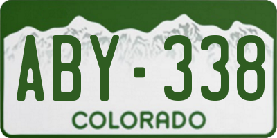 CO license plate ABY338
