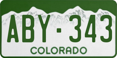 CO license plate ABY343