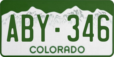 CO license plate ABY346