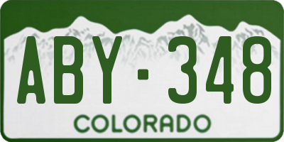 CO license plate ABY348