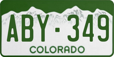 CO license plate ABY349
