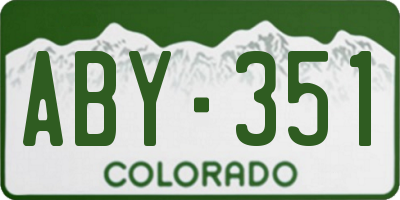 CO license plate ABY351
