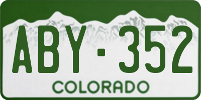 CO license plate ABY352