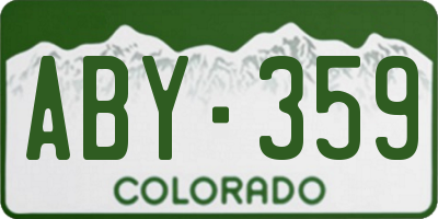 CO license plate ABY359