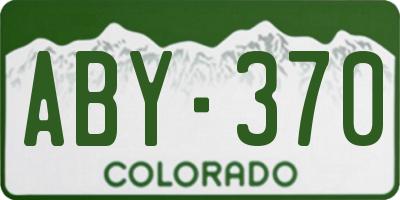 CO license plate ABY370