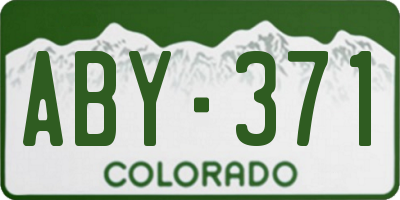 CO license plate ABY371