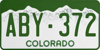 CO license plate ABY372