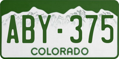 CO license plate ABY375