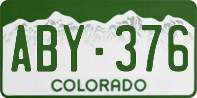 CO license plate ABY376