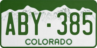 CO license plate ABY385