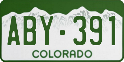 CO license plate ABY391