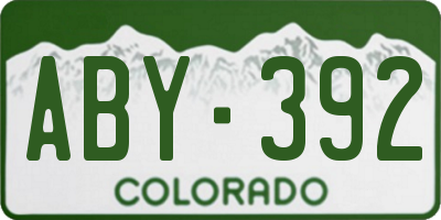 CO license plate ABY392