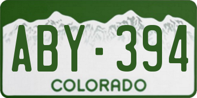 CO license plate ABY394